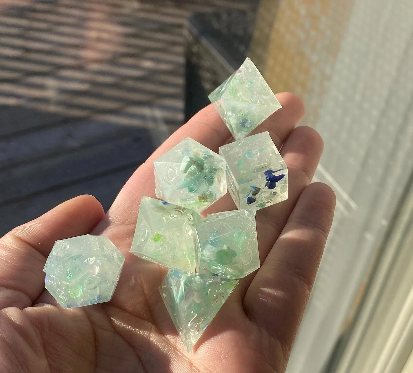 I was going for an opalescent color with this set - these are before the numbers were painted in, but I loved the color! 