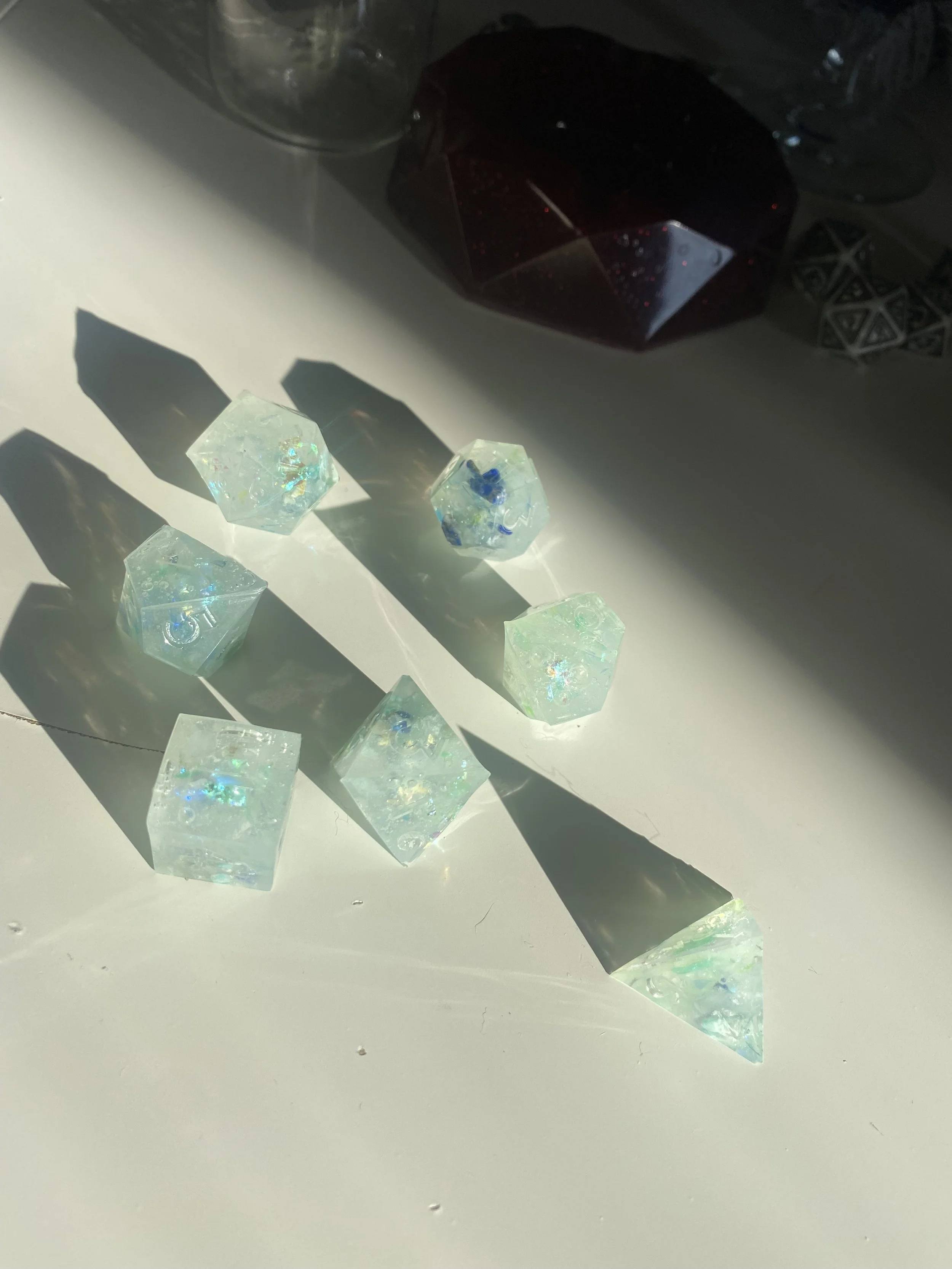 I was going for an opalescent color with this set - these are before the numbers were painted in, but I loved the color! 
