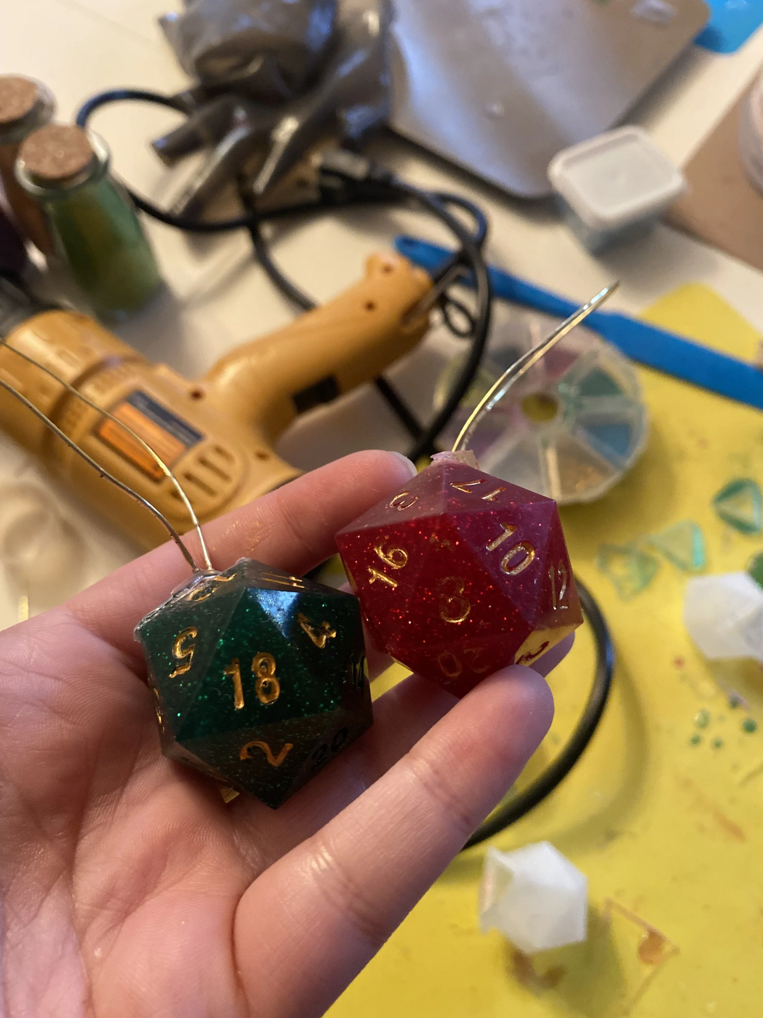 I friend approached me with a request to make D20 ornaments, and they were a blast and came out pretty good! 