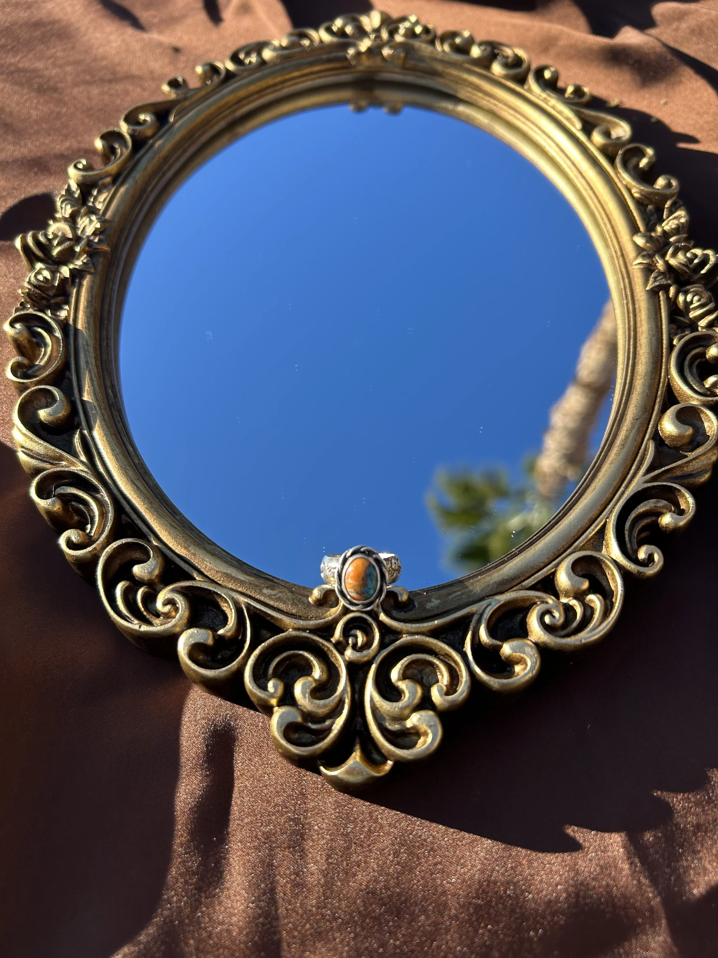 Orange Spiny and Turquoise ring