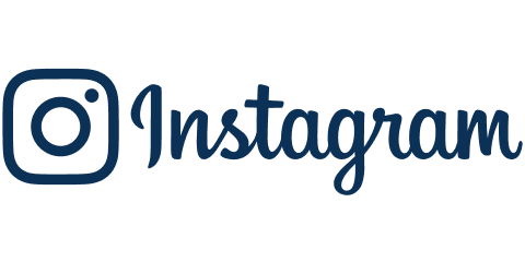 Instagram logo with a camera icon and the word 'Instagram' in cursive script.