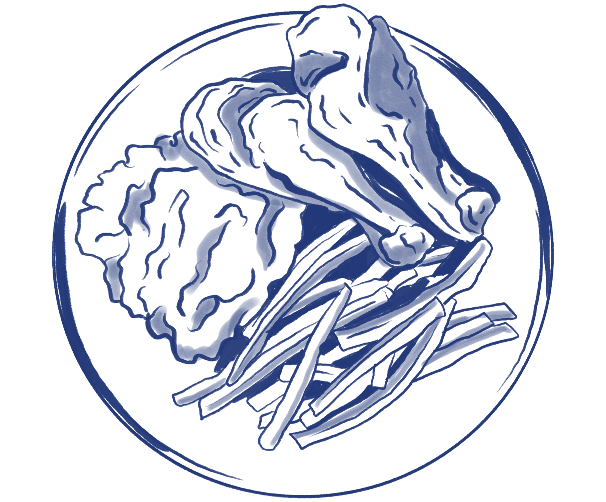 Line art of a velociraptor dinosaur head in blue on a black background.