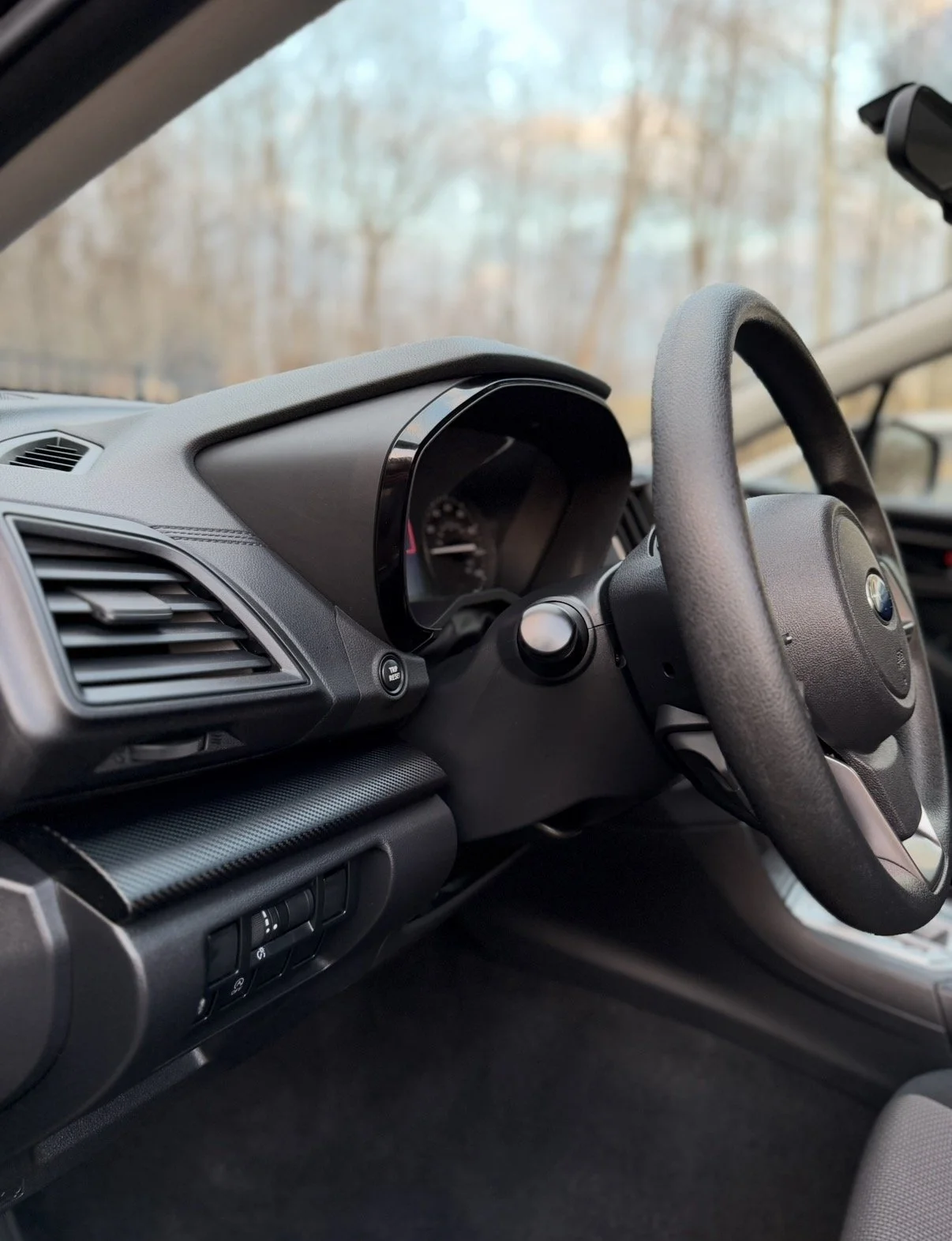 Black subaru crosstrek that has had a fresh interior detail