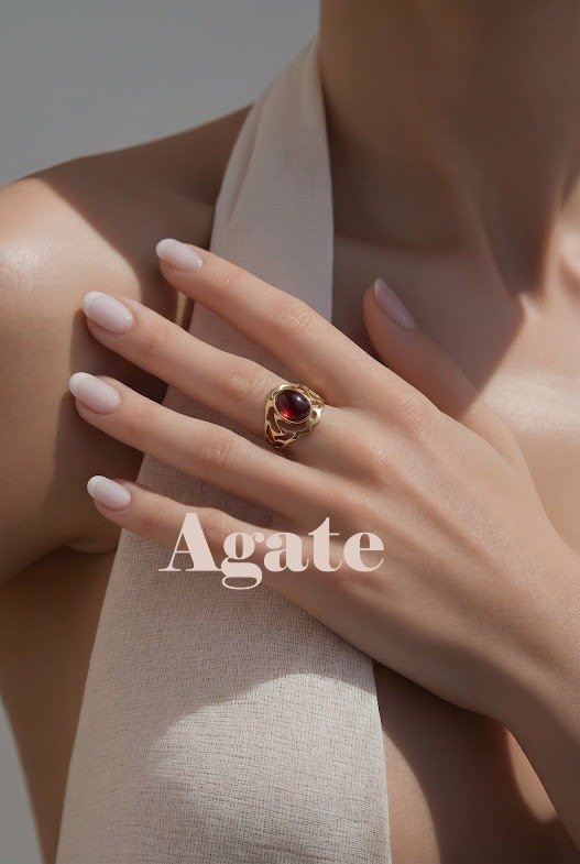 18K/14K Gold Gemstone Braided Stretch Ring