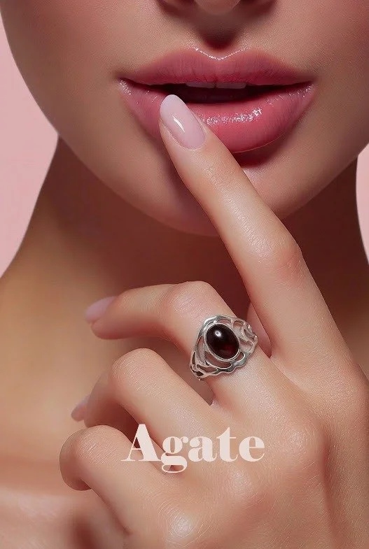 925 Sterling Silver  Gemstone Braided Stretch Ring