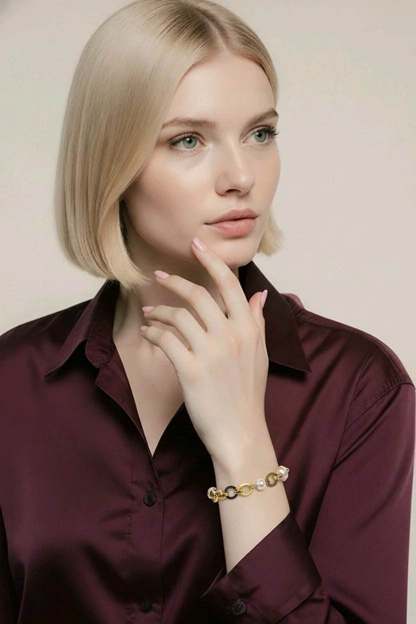 Elegant 14K-18K gold Pearl Bracelet