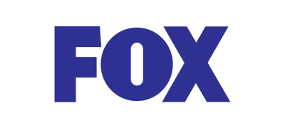 Close-up of the FOX logo in bold blue letters. Advertising on FOX channel for businesses in Henderson Nevada