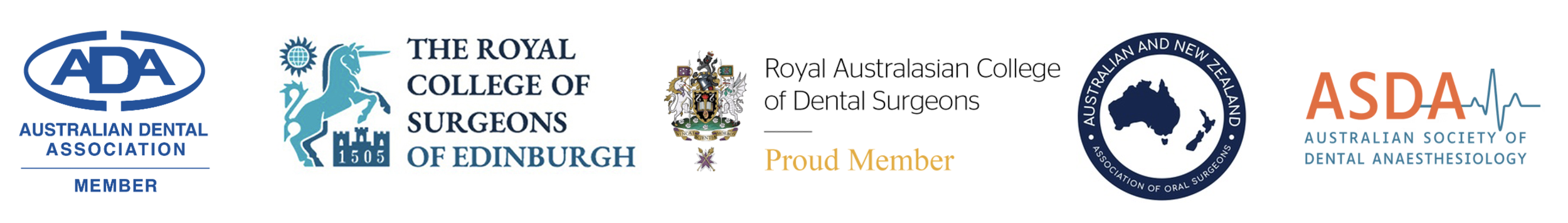 A series of logos representing various Australian dental organizations.