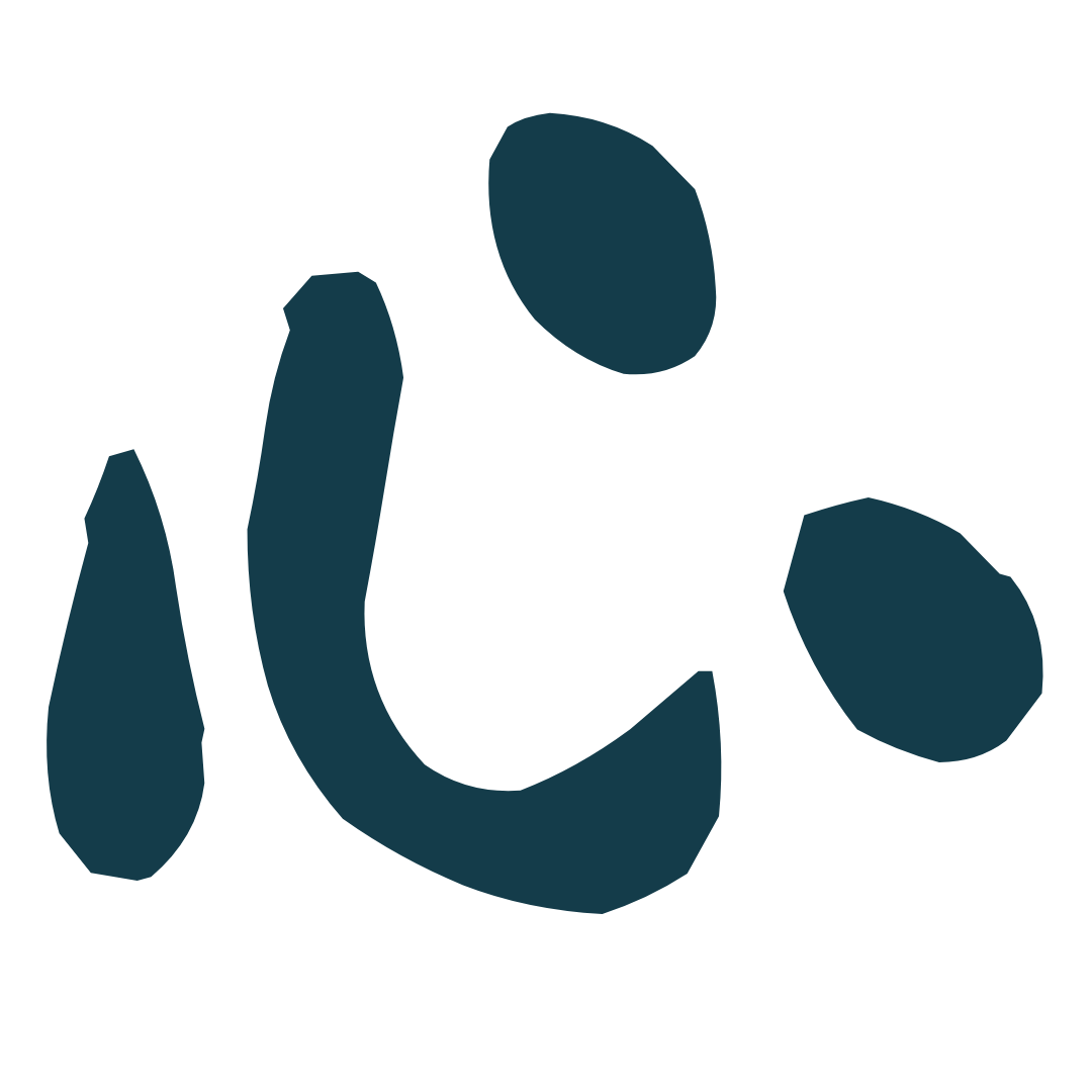 Outline of a paw print with five toes.