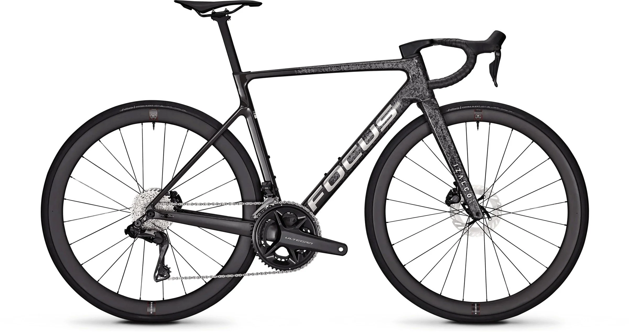 2026 Focus Izalco Max 9.7 Ultegra Di2 aero road bike in black, side view