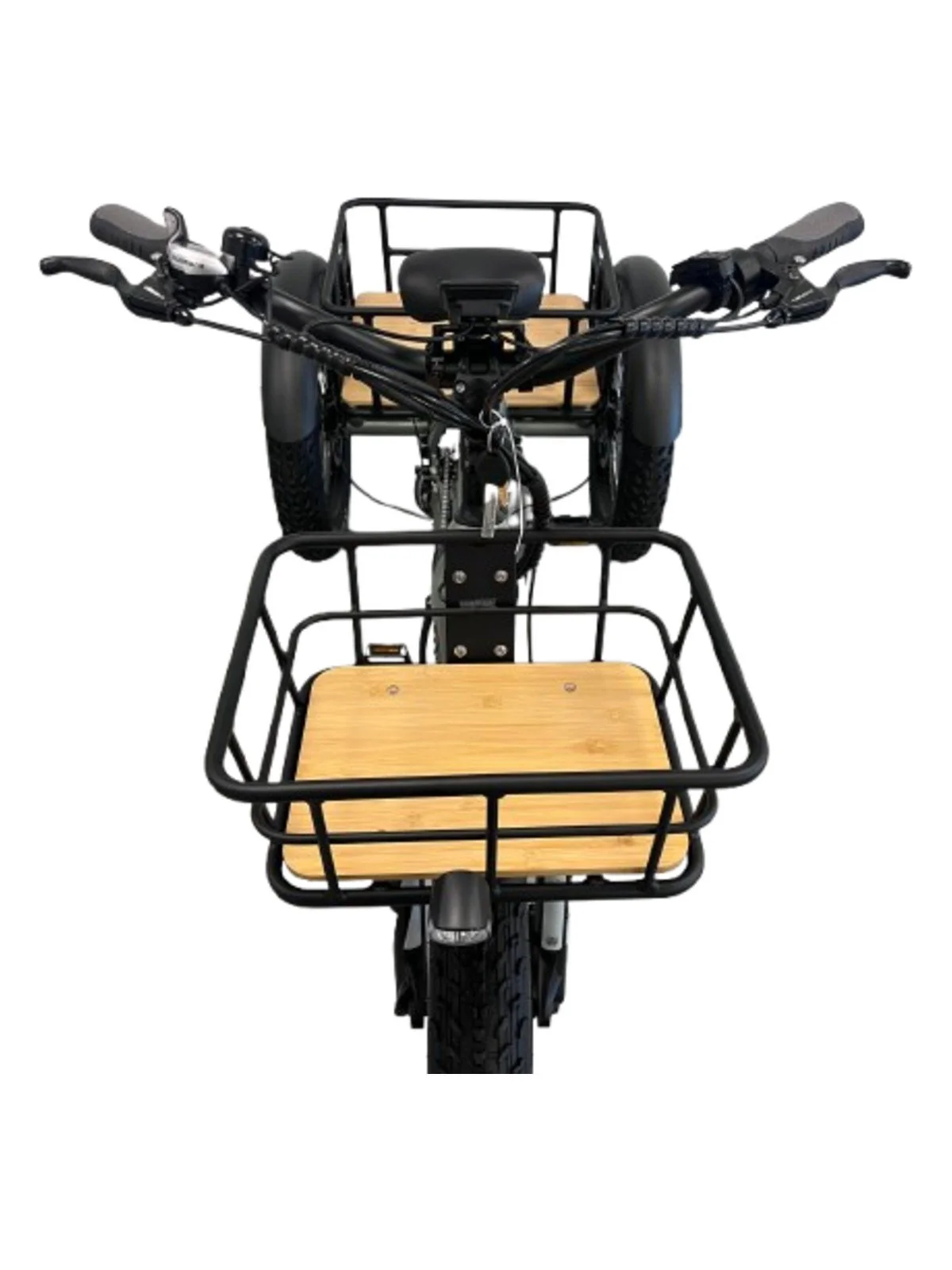 Ryder Drover e-trike cockpit, handlebars and rear crate