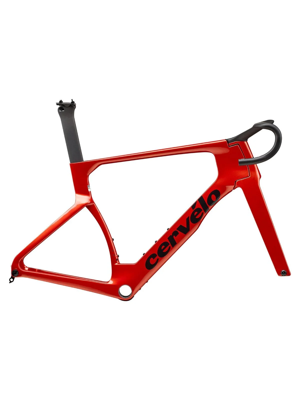 Cervélo S5 Carnelian red aero frame and one piece cockpit, side view