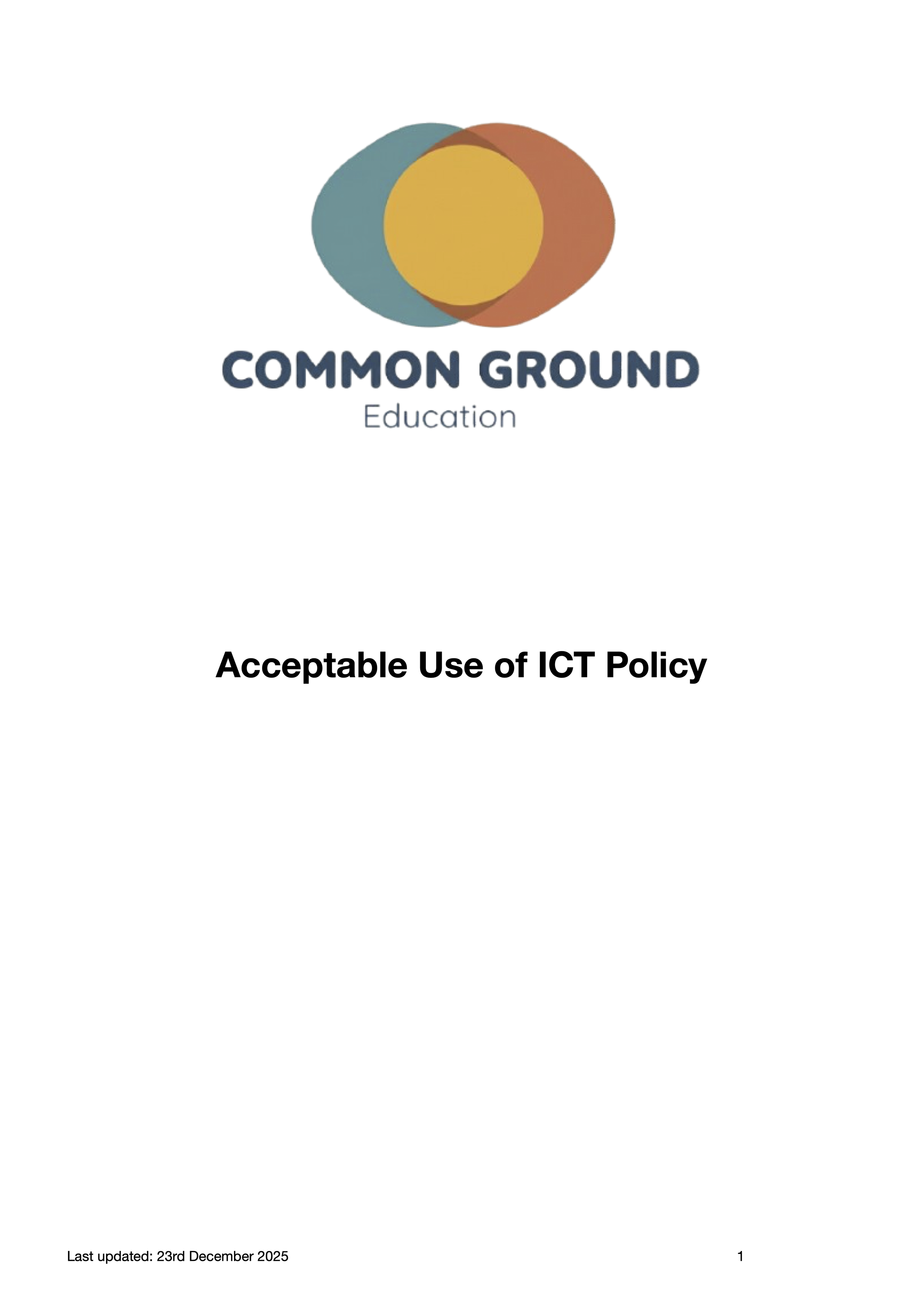 Acceptable Use of ICT Policy