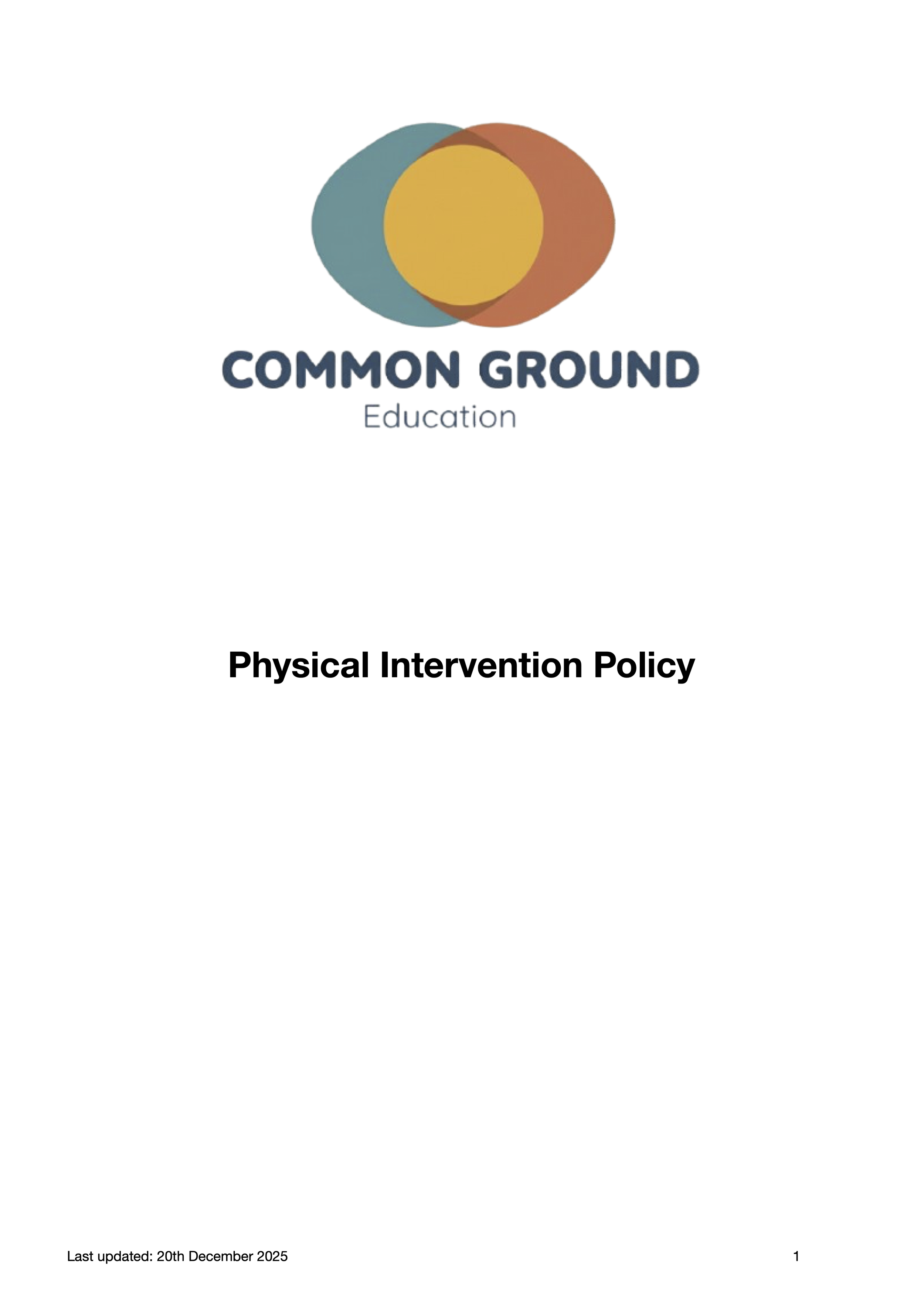 Physical Intervention Policy