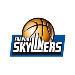 Logo des Fraport Skyliners Basketballteams mit Basketball und Teamname