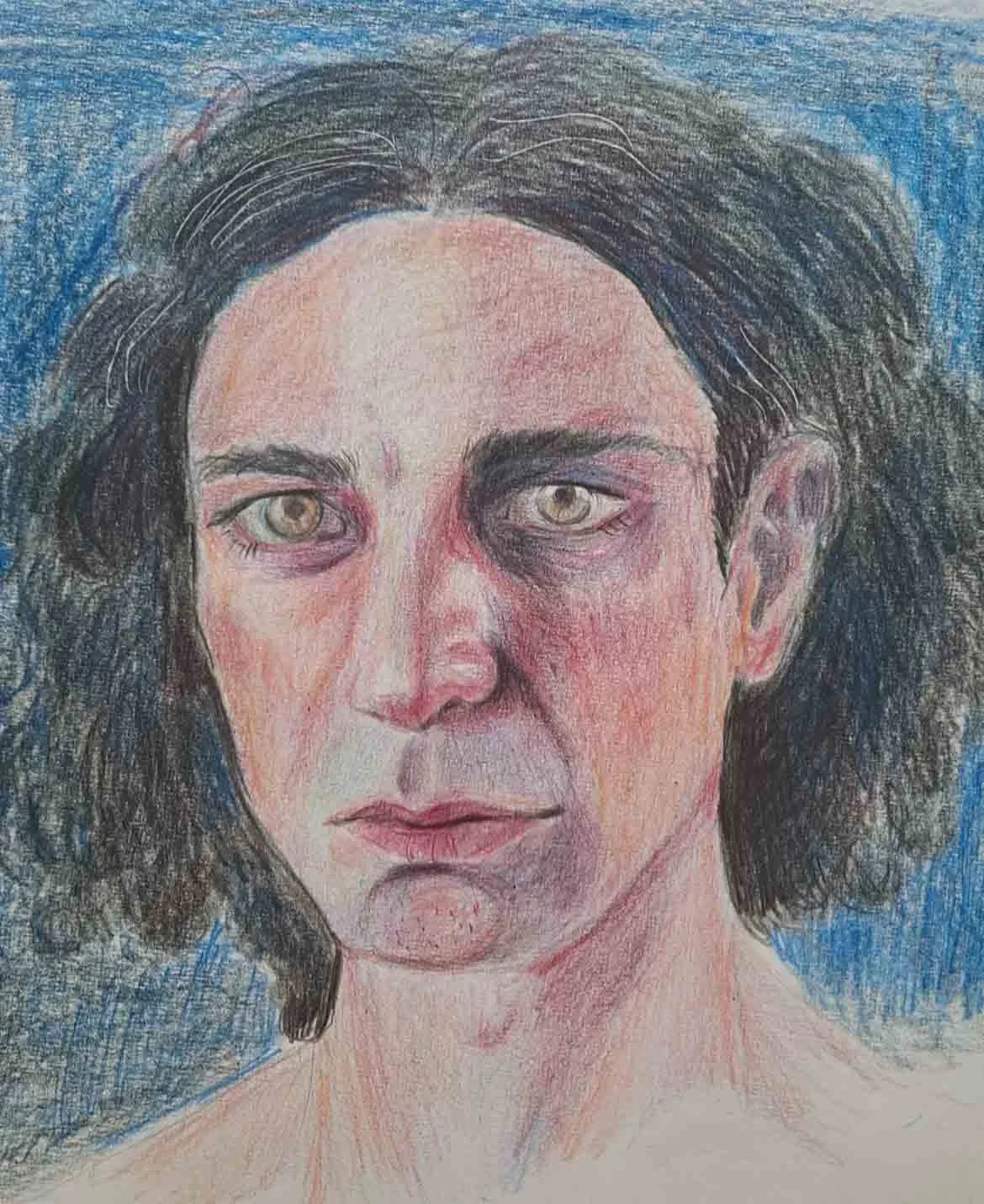 Ilaria @ilariarty Drawing the Head in Coloured Pencils