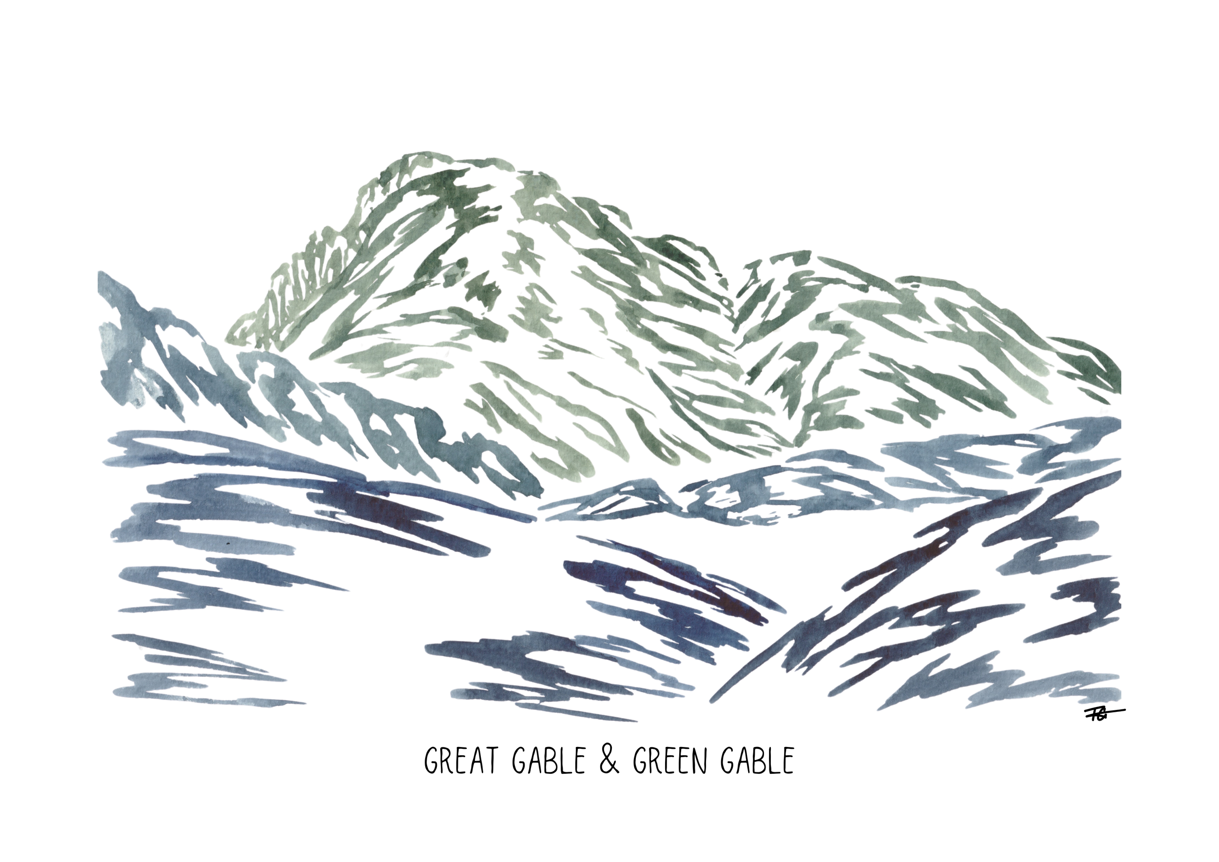 Day 30 Daily Painting - Great Gable & Green Gable