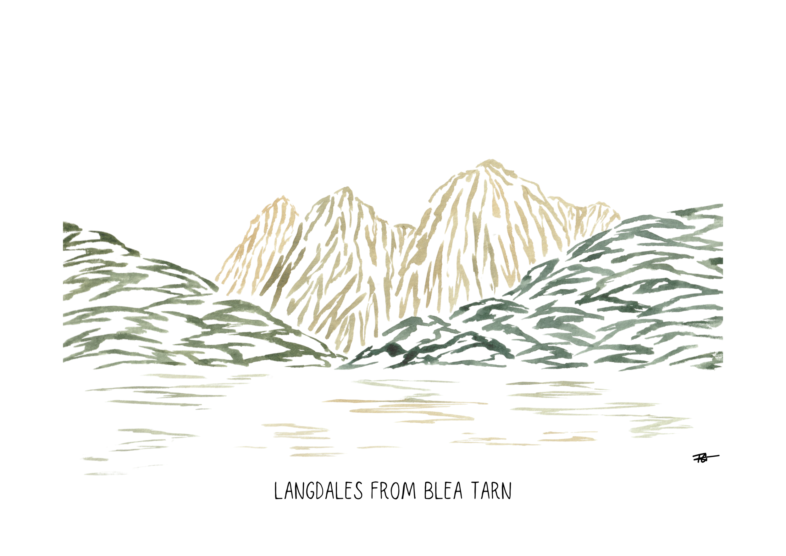 Day 6 Daily Painting - Langdales from Blea Tarn