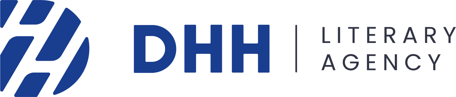 Logo of DHH Literary Agency with a globe design and stylized text.