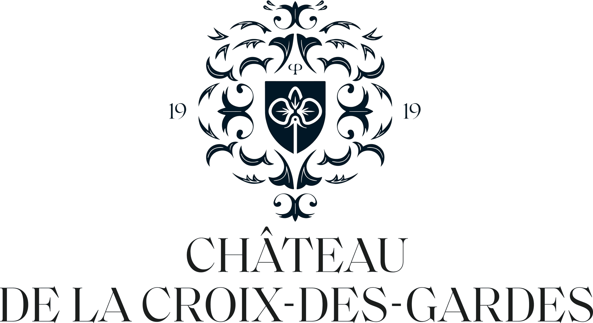 Logo du Château de la Crox des Gardes, avec un arbre stylisé et un écusson, et le texte 'Château de la Crox des Gardes'.