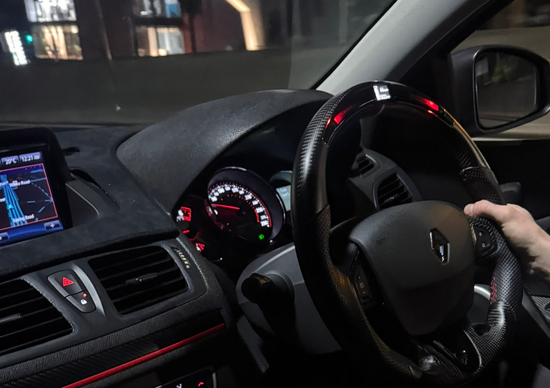 We can work with you to design and fit your custom steering wheel. Our supplier has a multitude of options available including F1 style shift lights with telemetry displays built into the wheel - track your RPM, speed, temps and more on the wheel!