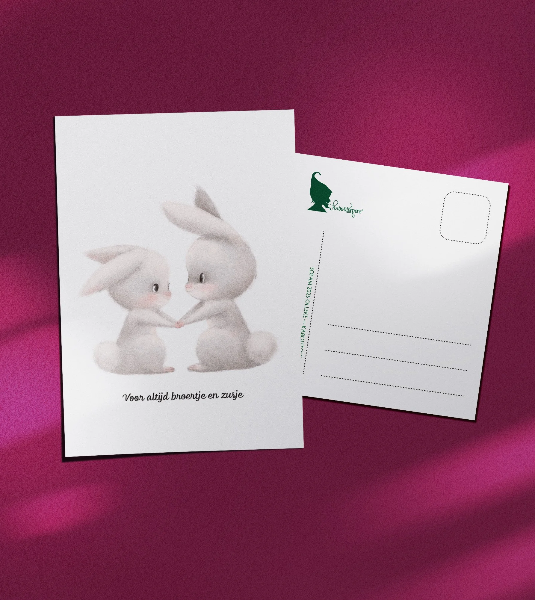 Baby postkaart Broertje en zusje