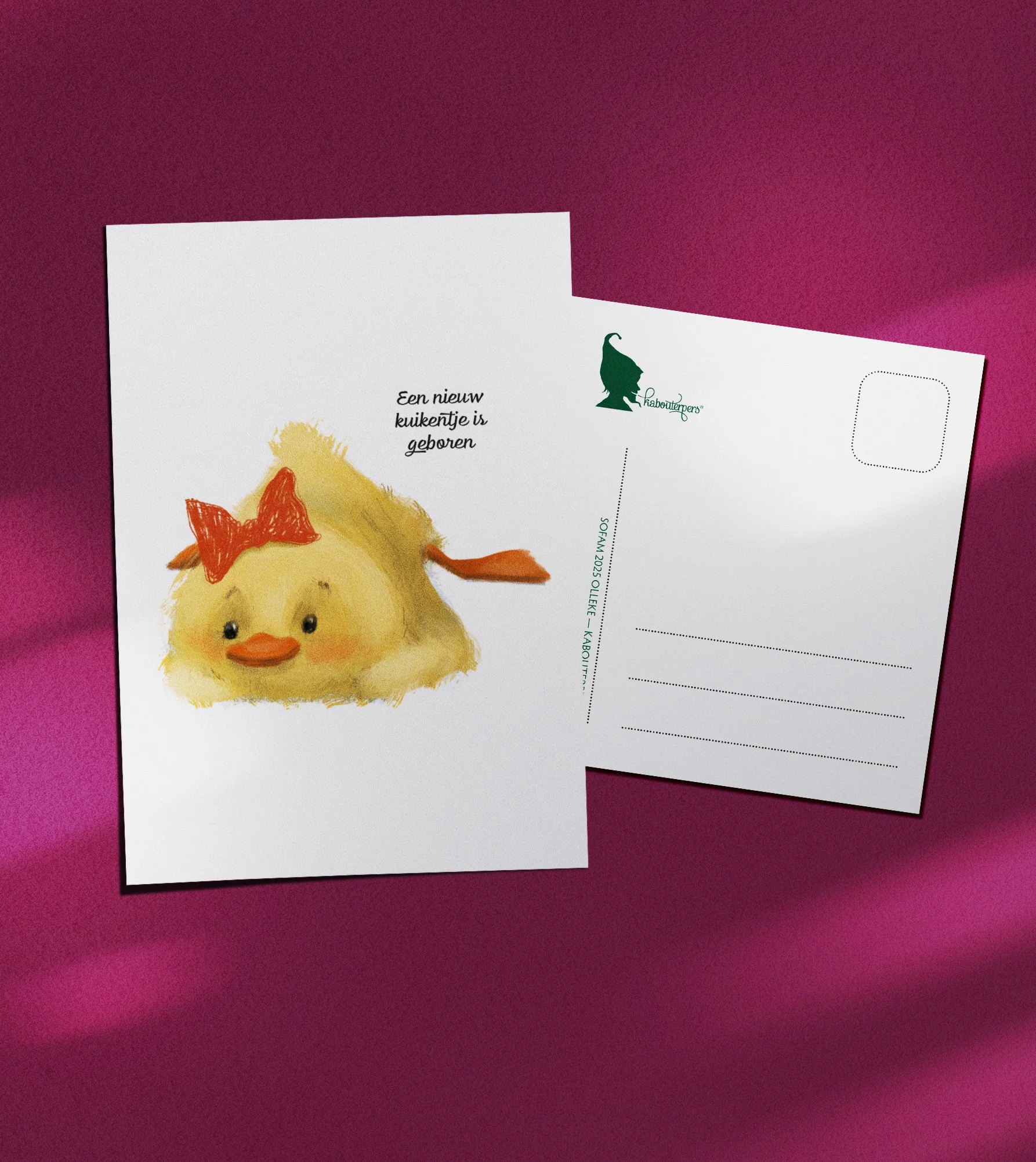 Baby postkaart Een nieuw kuikentje