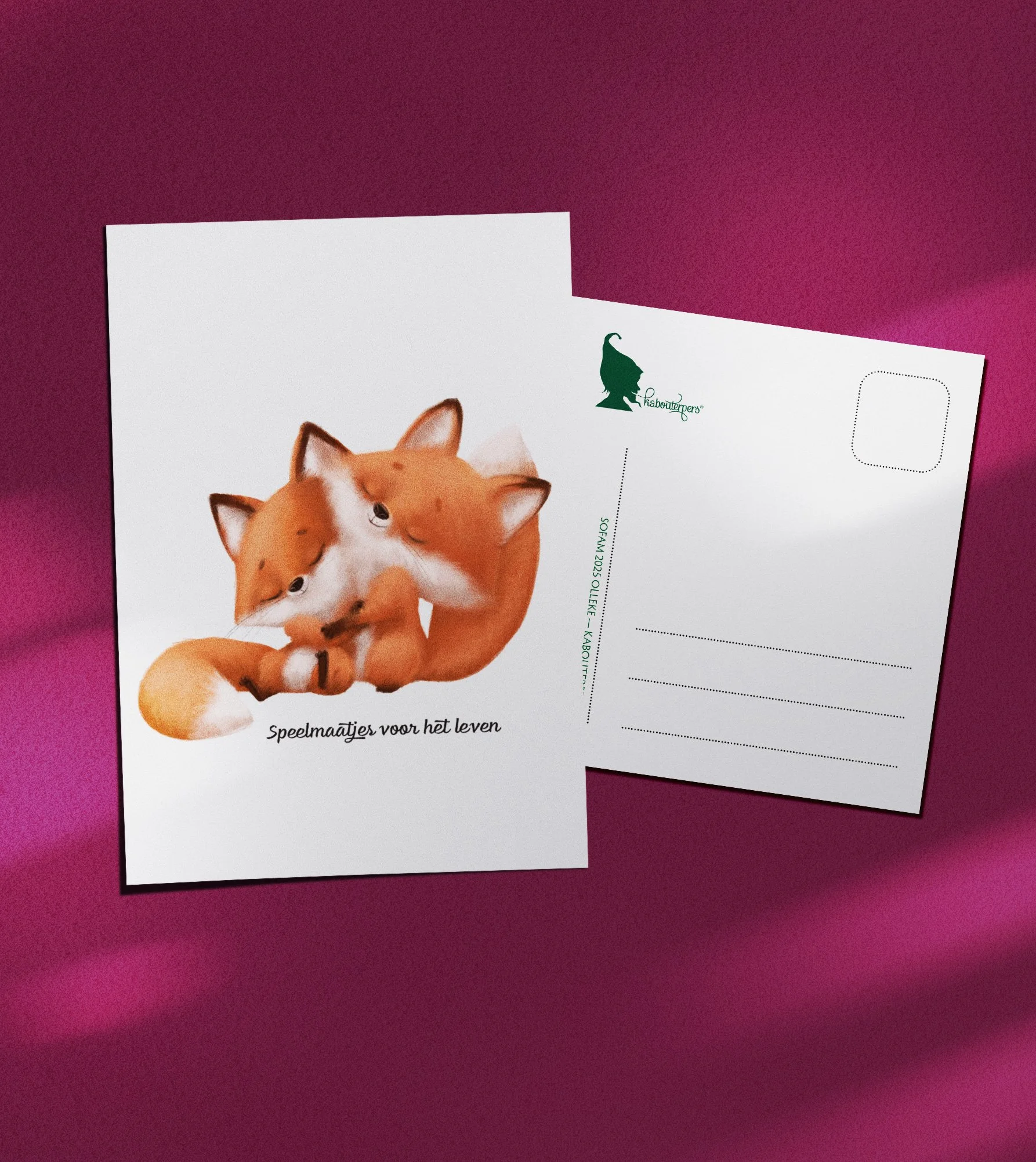 Baby postkaart Speelmaatjes voor het leven