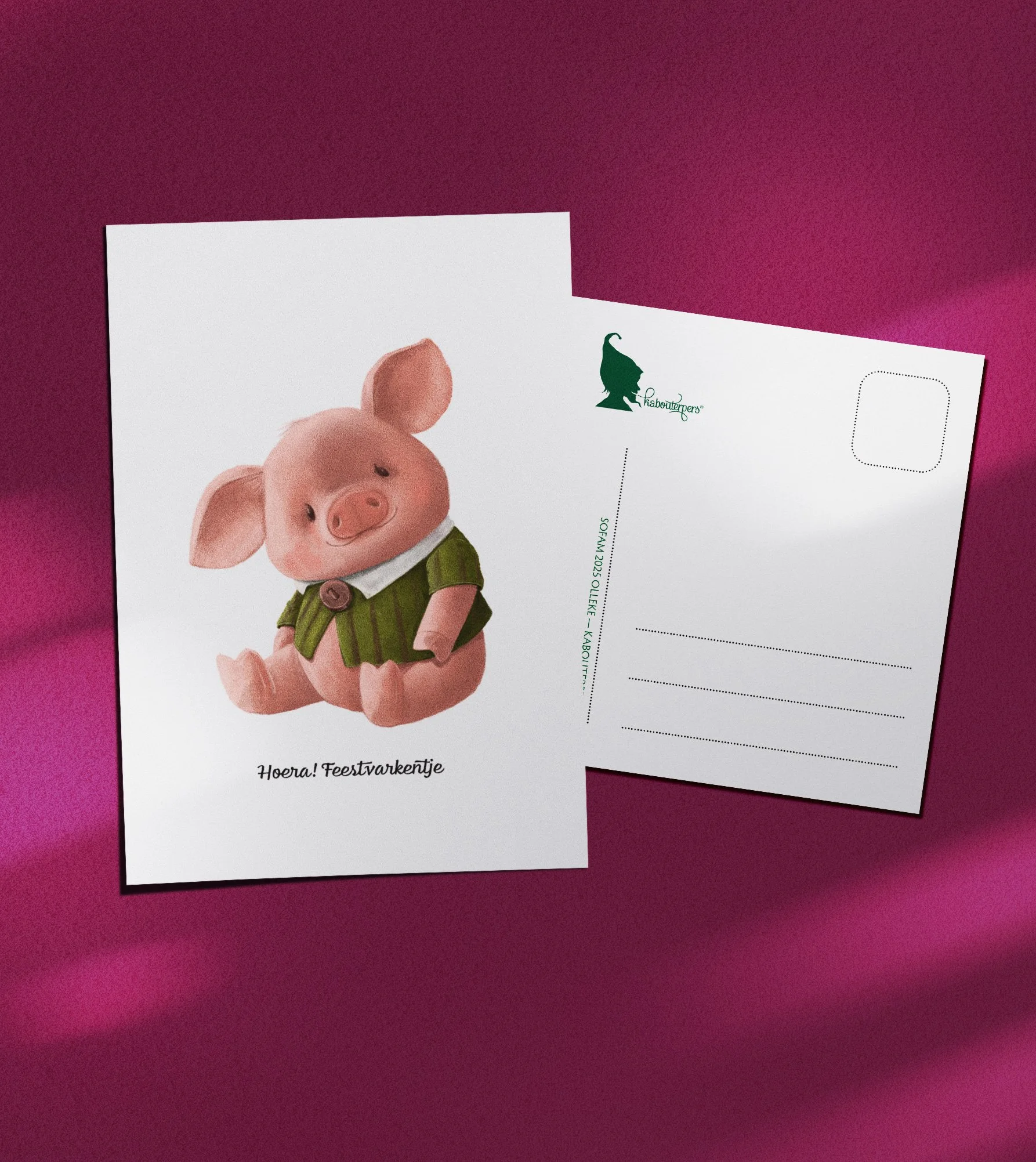 Baby postkaart Feestvarkentje