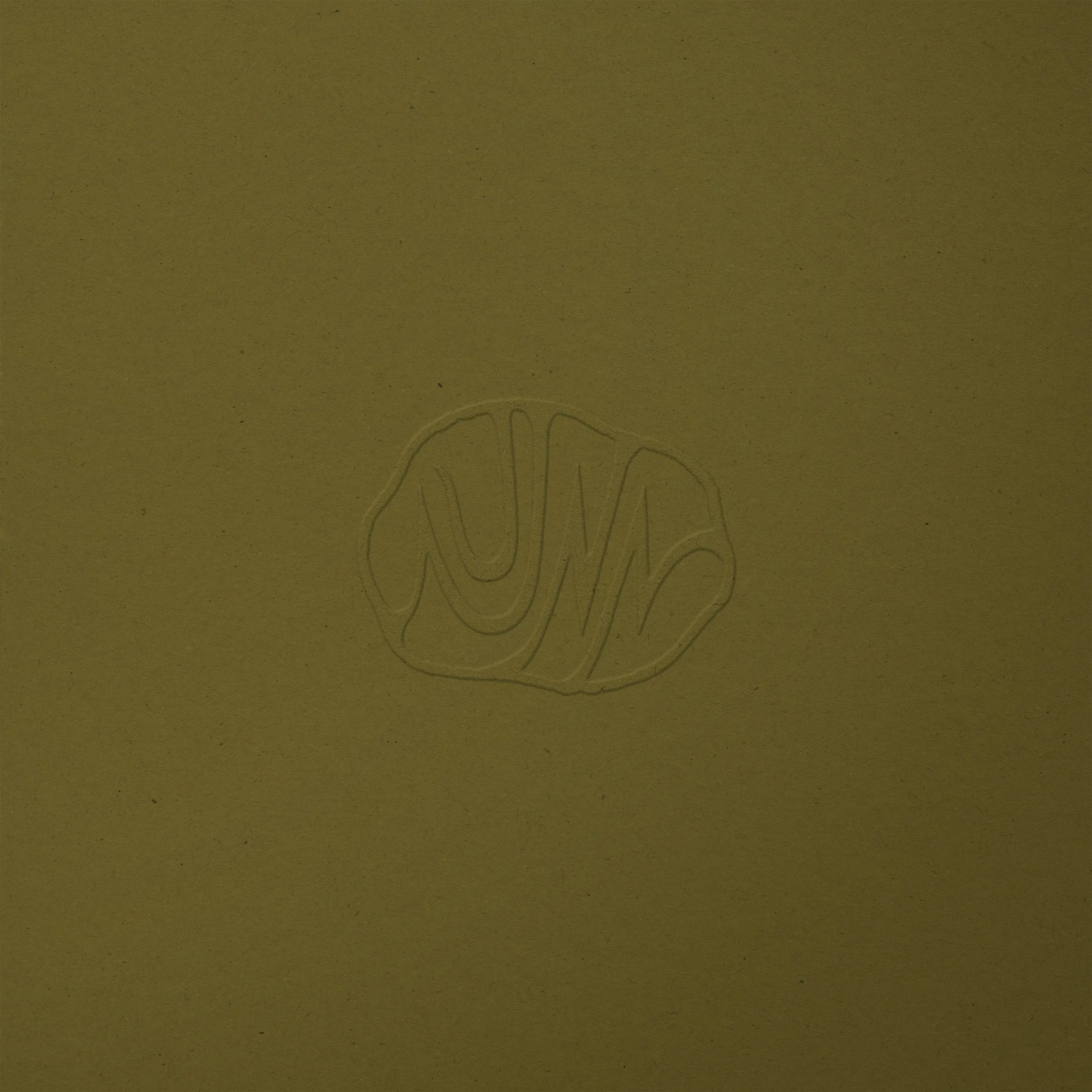 Close-up of a textured surface with an embossed logo or design in the center.