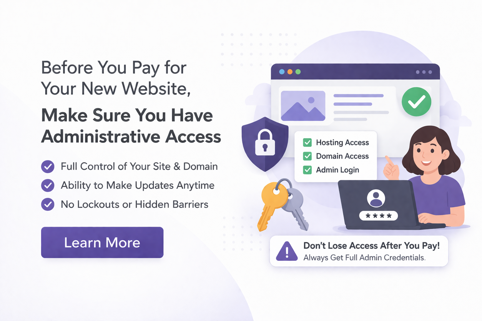 Before You Pay for Your New Website, Make Sure You Have Administrative Access