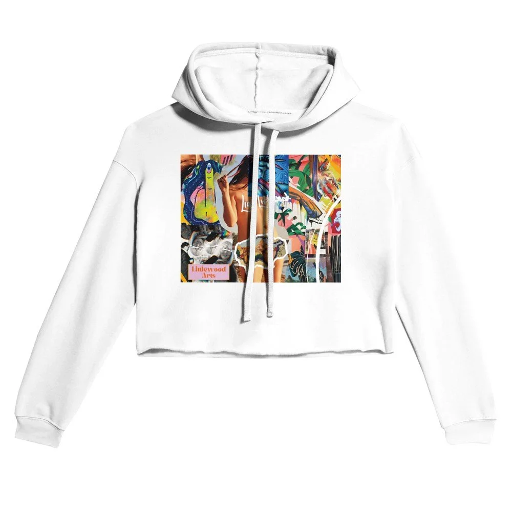 Women's Cropped Hoodie | Bella + Canvas 7502 collage Lia Littlewood 2