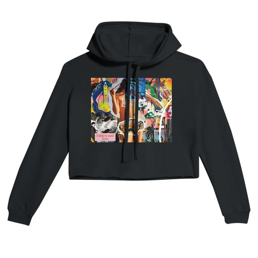 Women's Cropped Hoodie | Bella + Canvas 7502 collage Lia Littlewood 2