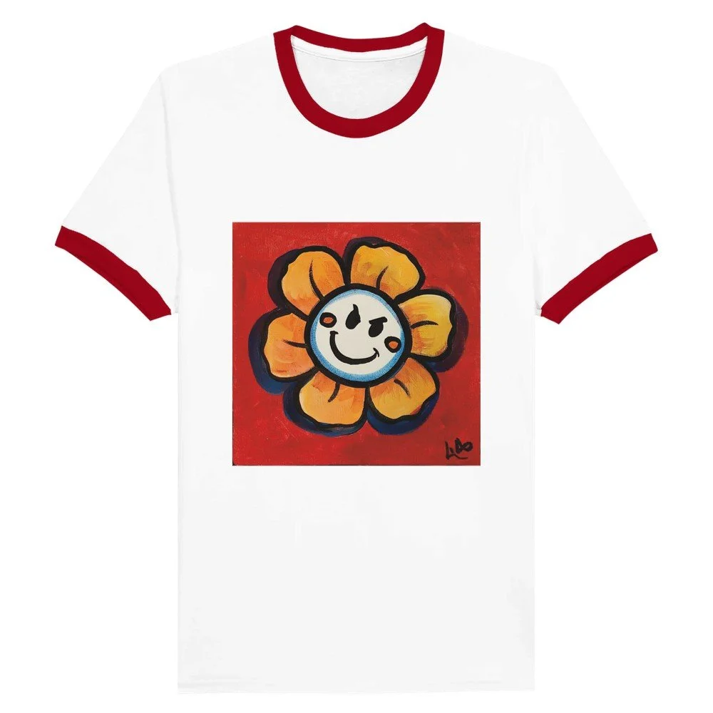 Unisex Ringer T-shirt mean flower: Lia Littlewood