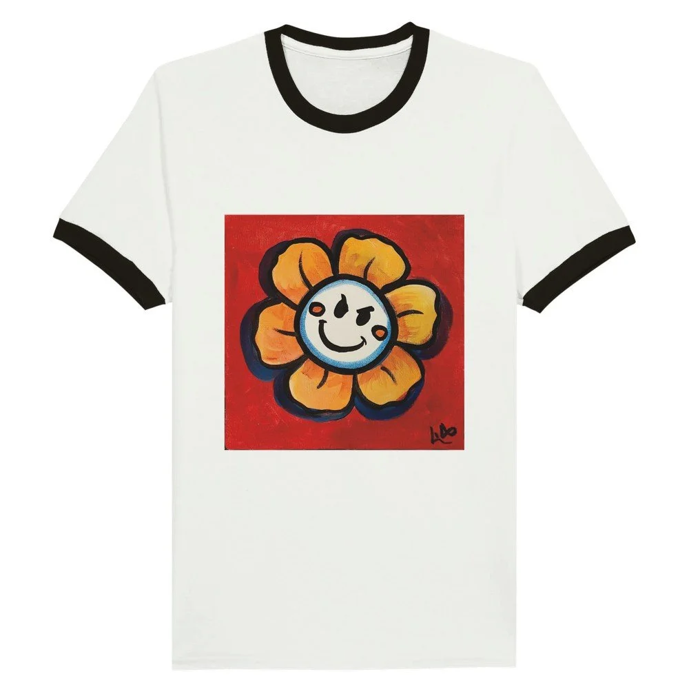 Unisex Ringer T-shirt mean flower: Lia Littlewood