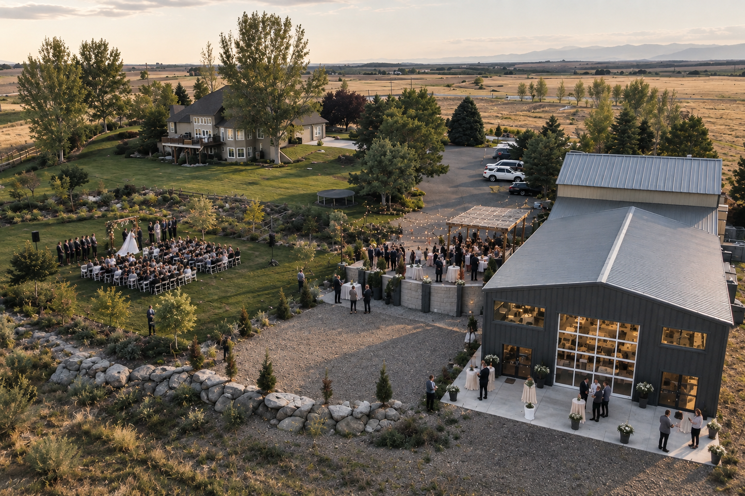 Discover Avira Reserve, a private wedding venue near Boise in Nampa, Idaho. Ten scenic acres, lake views, gardens and elevated indoor-outdoor celebrations.