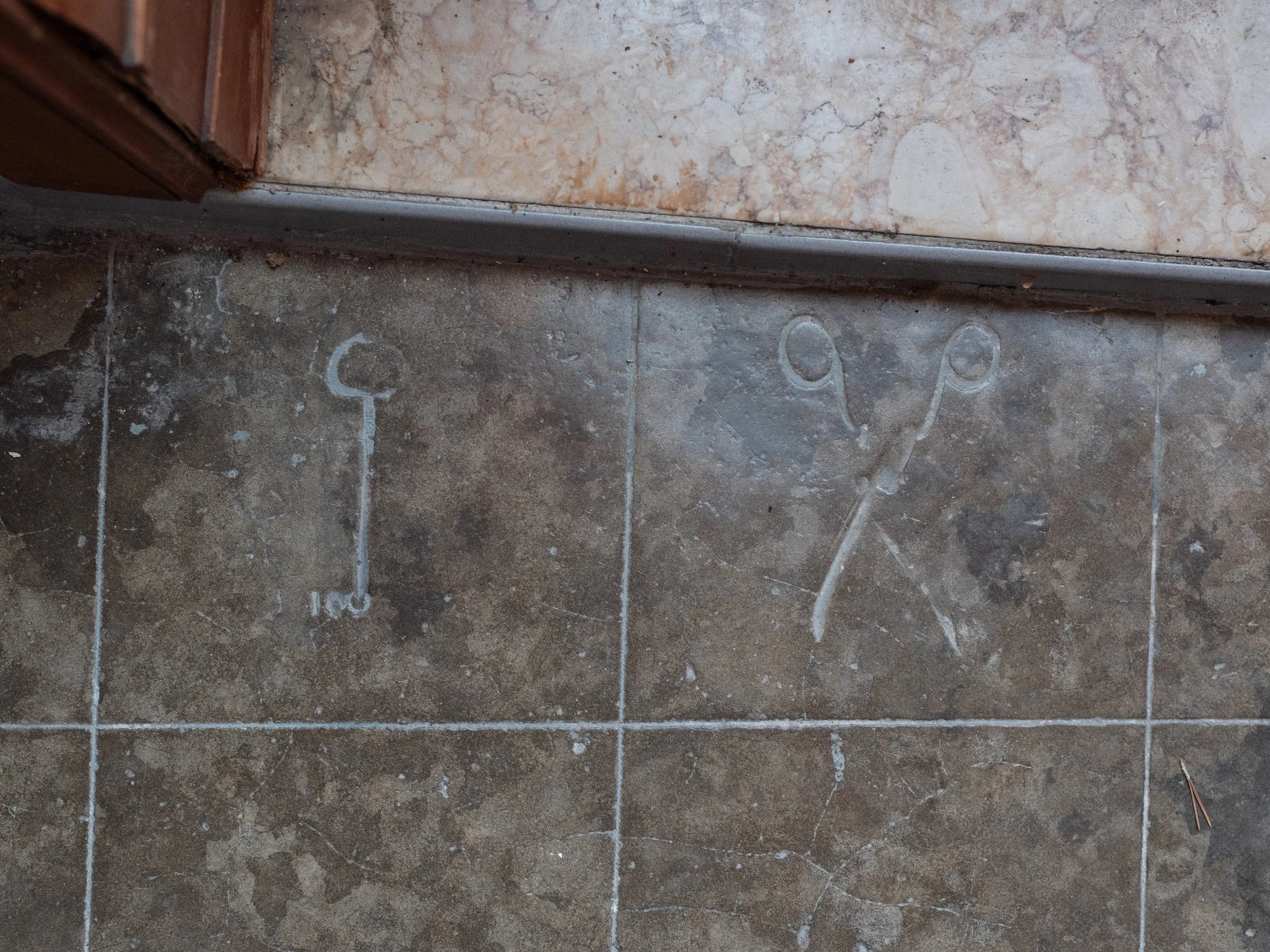 The original surface from which the two symbols were taken