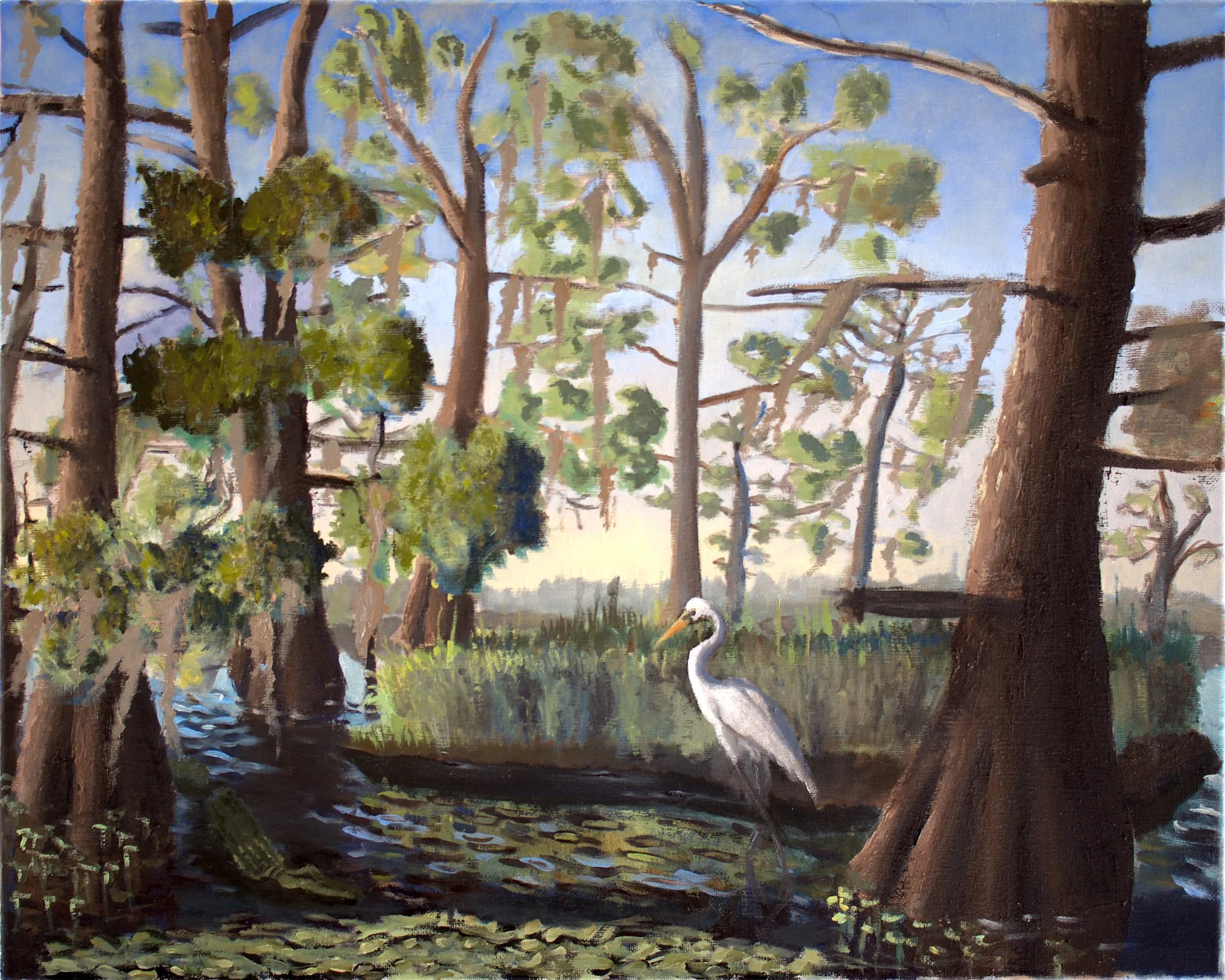 Swamp Scene, Oil on canvas