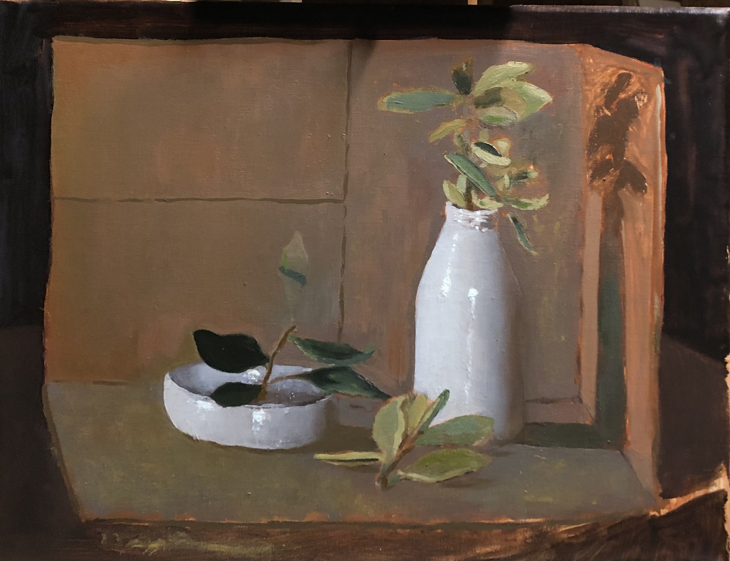 Oak Leaf Still Life, Oil on linen