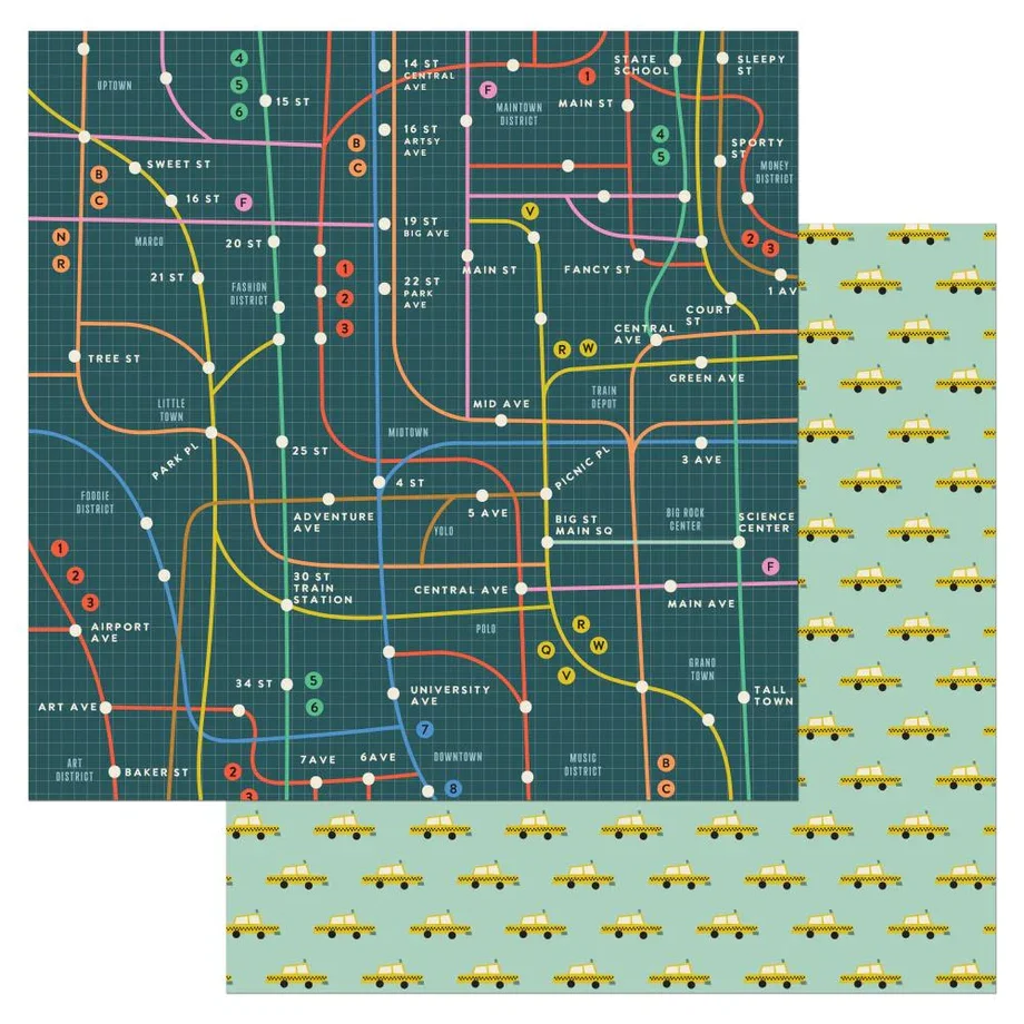 American Crafts Patterned Double-Sided 12x12 Cardstock