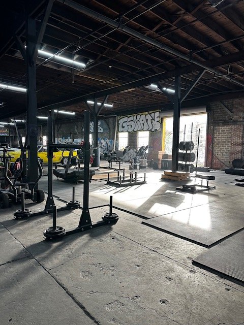 Strongman equipment, yoke, farmers carry, frame at Believe HTX Gym