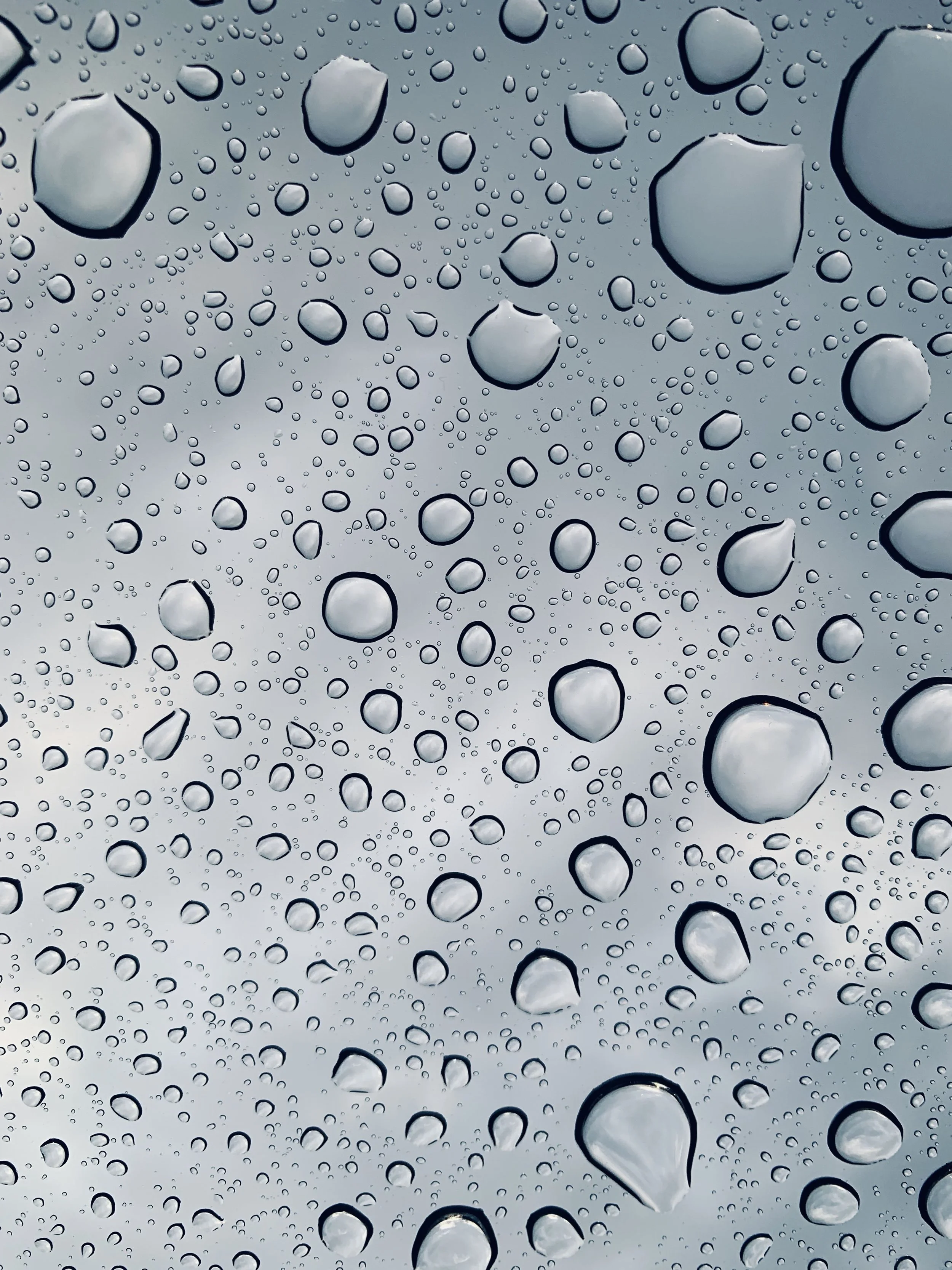 Raindrops on a glass surface