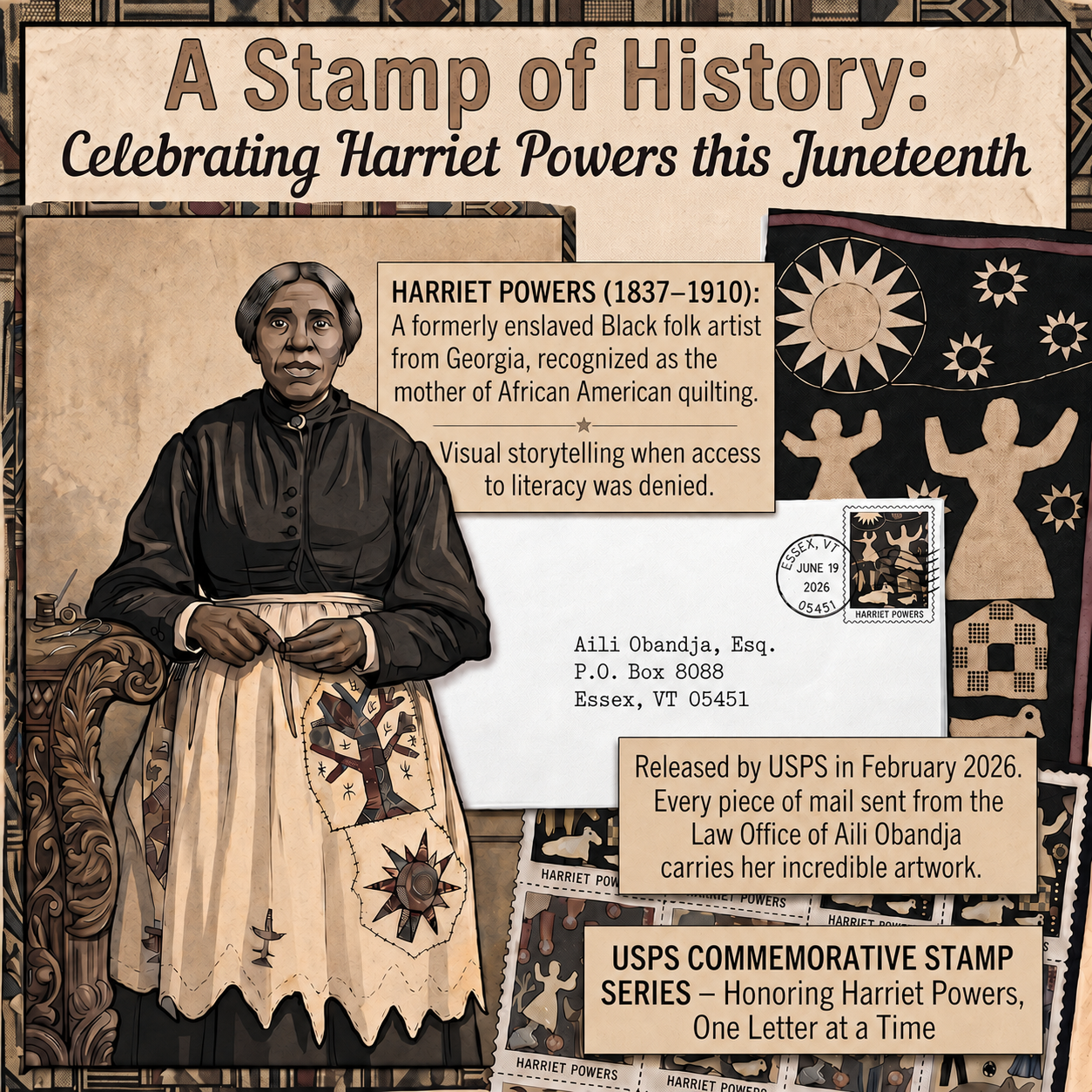A Stamp of History: Celebrating Harriet Powers this Juneteenth