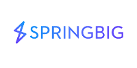Springbig logo with a blue lightning bolt icon and purple text