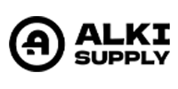 Alki Supply logo with black text and symbol on a white background