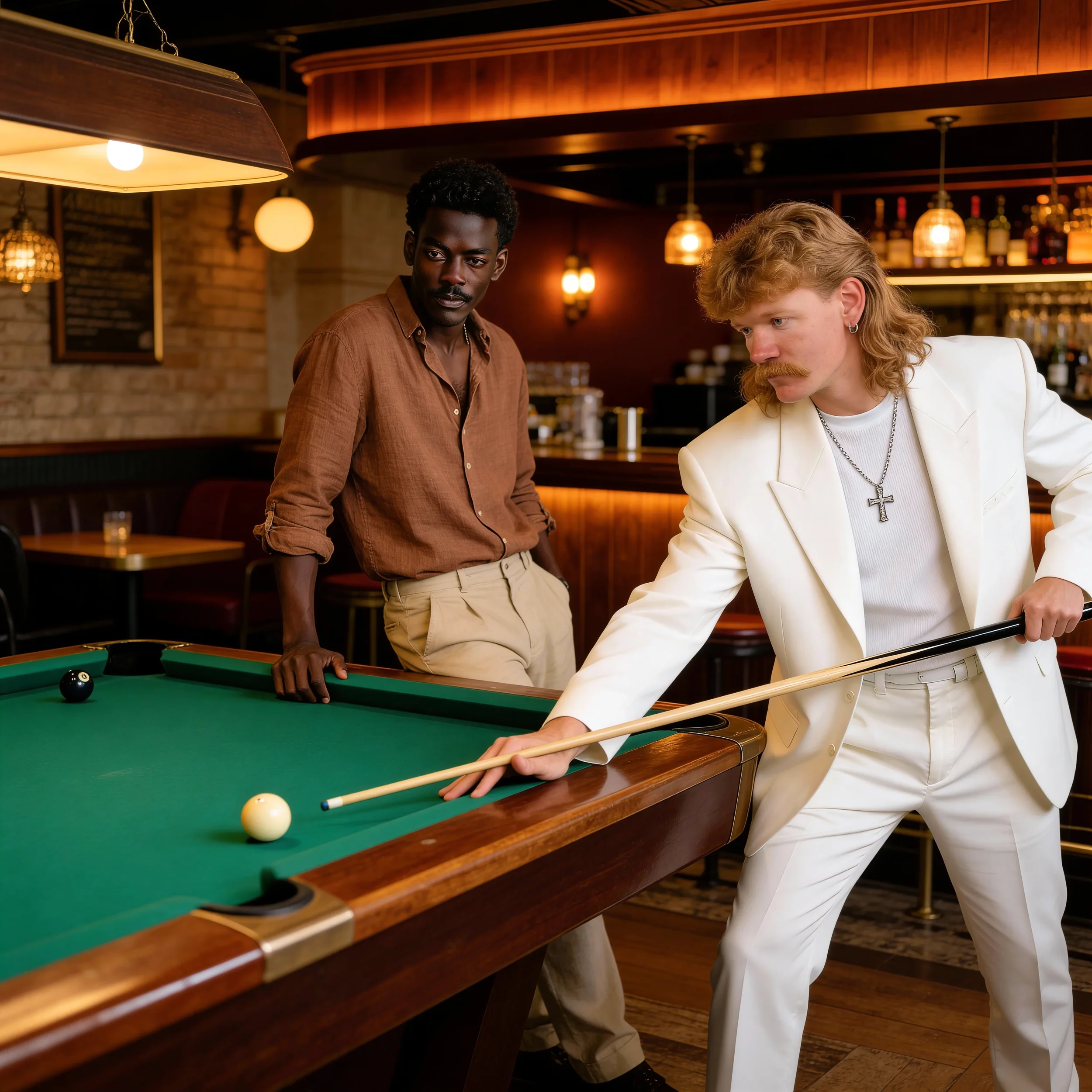 Booster Shoals and Randy Modeen playing pool
