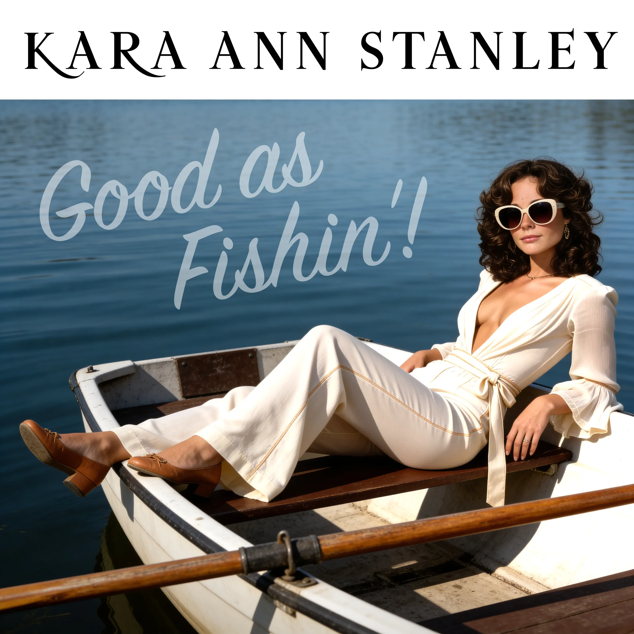 Good as Fishin' single cover showing Kara Ann Stanley in a boat