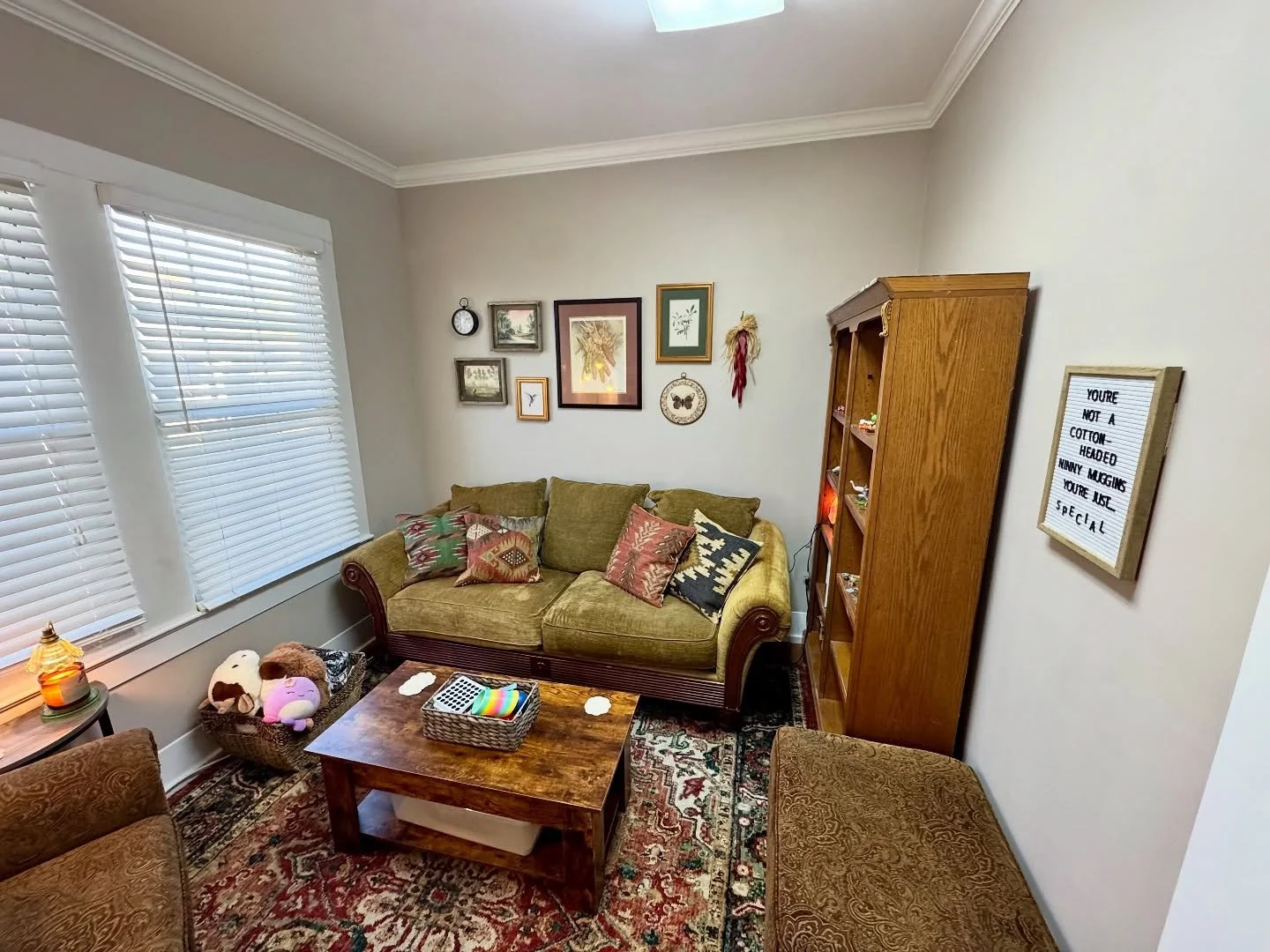 My cozy office is ready to be filled with clients, conversations, and healing ✨
A space stocked with weighted comforts, sandtray miniatures, and grounding fidgets 🌿 every detail chosen intentionally with care ❤️ Now welcoming new clients! Inquiries 