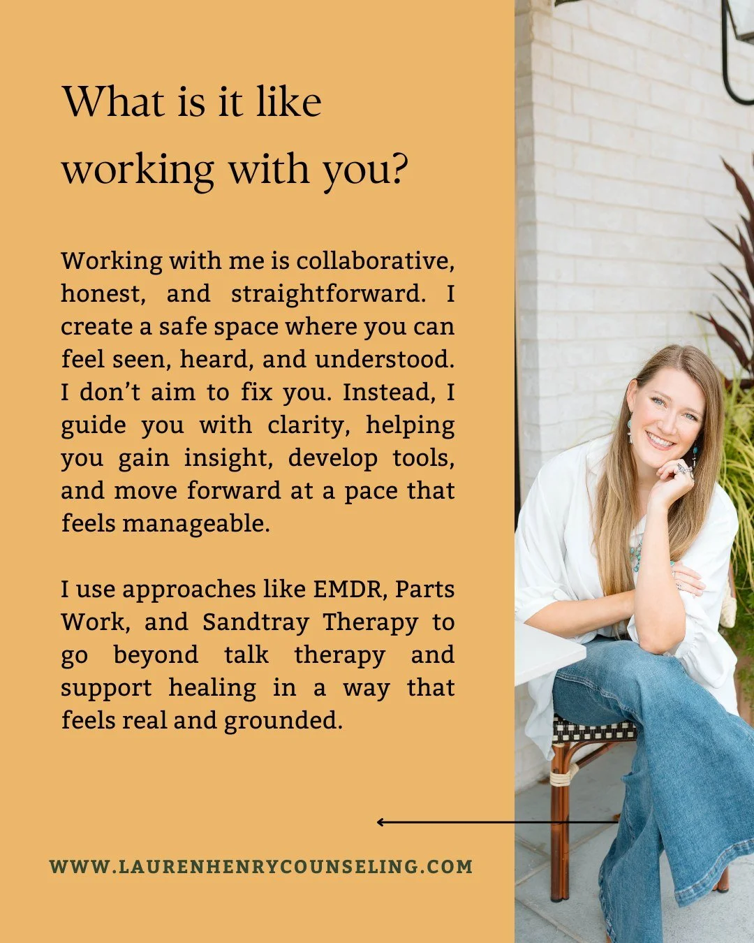 Therapy isn&rsquo;t one-size-fits-all. I combine approaches like EMDR, Parts Work, and mindfulness to meet you where you are and help you feel seen, understood, and supported. Take the first step today.

@laurenhenrycounseling 
🌐www.laurenhenrycouns