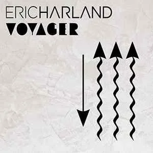 Album cover for Eric Arland Voyager featuring black arrows and wavy lines on a textured light background.